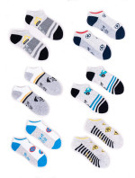 Yoclub Chlapecké kotníkové bavlněné ponožky Vzory Barvy 6-pack SKS-0008C-AA00-001 Vícebarevné