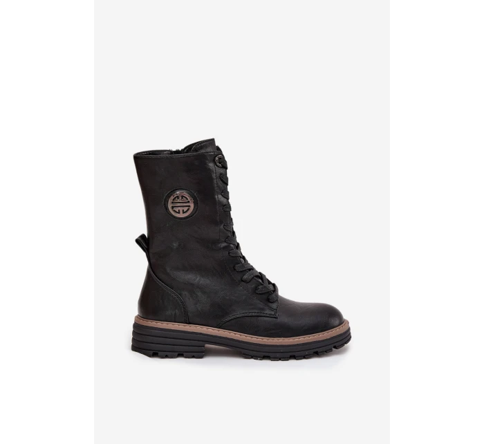 Dámské zateplené workery s dekorativním detailem Dorialine – černé Dámské zateplené workery s dekorativním detailem Dorialine – černé