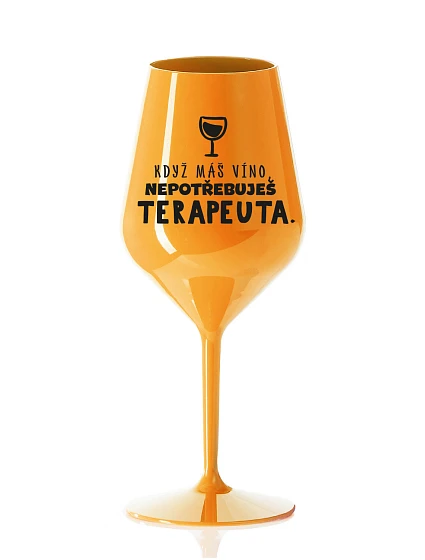KDYŽ oranžová nerozbitná sklenice na víno 470 ml model 21865041 - Giftela KDYŽ oranžová nerozbitná sklenice na víno 470 ml model 21865041 - Giftela
