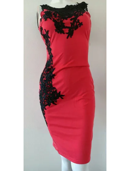 Dámské šaty 9103 černo-červené - Koucla