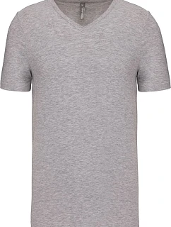 K Pánské elastické tričko s výstřihem do V 20. light grey heather model 22511778 - Kariban