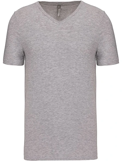 Kariban K 3014 Pánské elastické tričko s výstřihem do V 20.3014 light grey heather Kariban K 3014 Pánské elastické tričko s výstřihem do V 20.3014 light grey heather