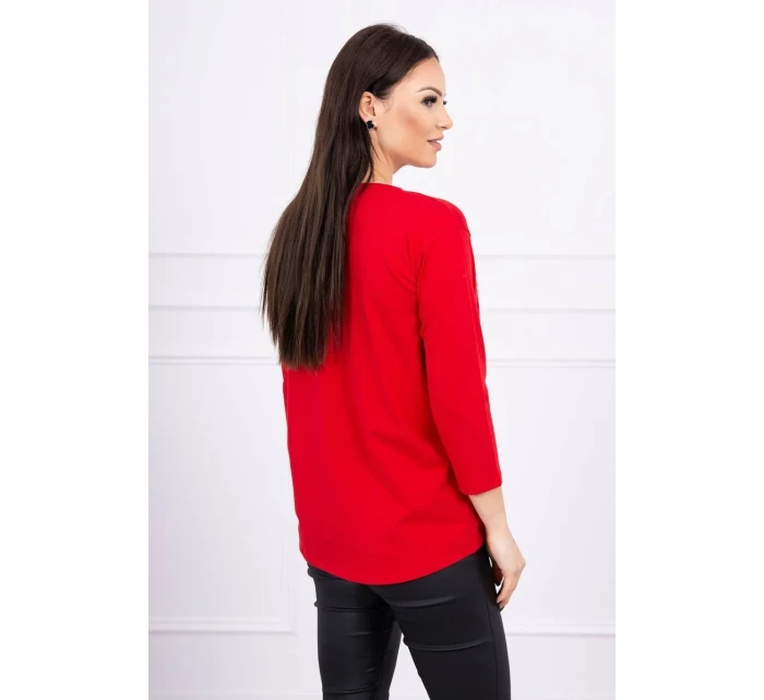 Halenka s 3D grafikou a model 18743922 volánky červená - K-Fashion Halenka s 3D grafikou a model 18743922 volánky červená - K-Fashion