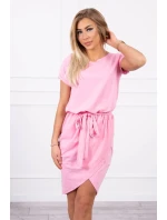 Šaty s obálkovým spodním dílem ve světle růžové barvě