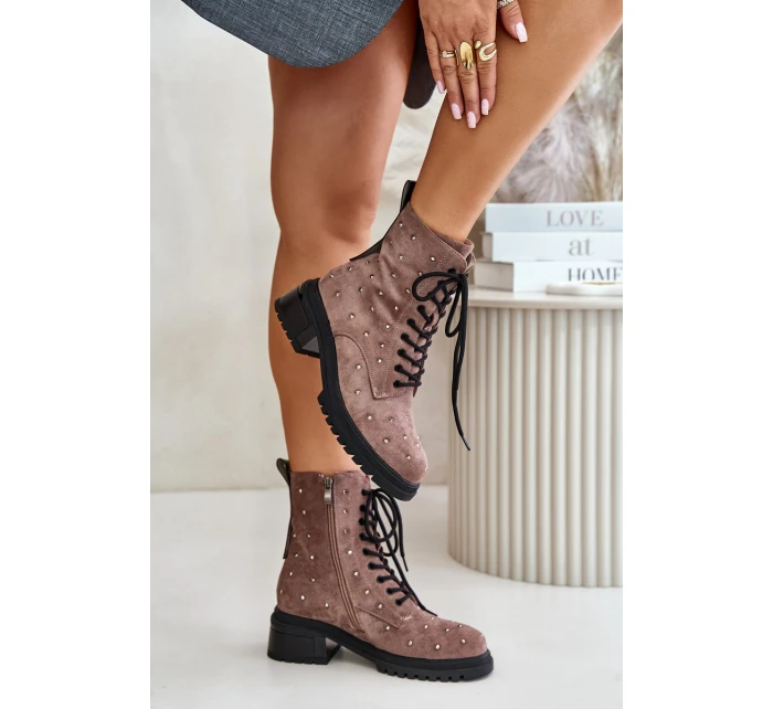 ZDobené Botky Worker Dámské Zateplené D&A MR880-017 Taupe