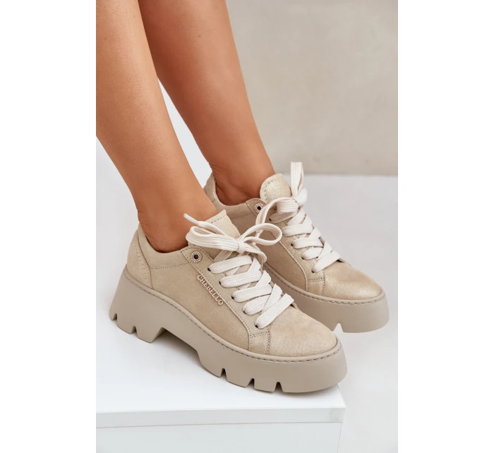 Tenisky Sportovní Boty Na Platformě model 21683573 Zlaté - CheBello