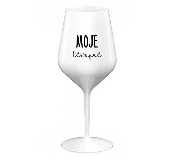 MOJE TERAPIE - bílá nerozbitná sklenice na víno 470 ml MOJE TERAPIE - bílá nerozbitná sklenice na víno 470 ml