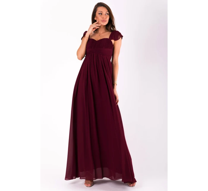 Dámské šaty s dlouhé bordó Bordó / S model 15042981 - EVA&LOLA Dámské šaty s dlouhé bordó Bordó / S model 15042981 - EVA&LOLA