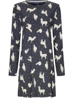 Dámská noční košile 11232-418-2 tm. modrá se vzorem - Rebelle