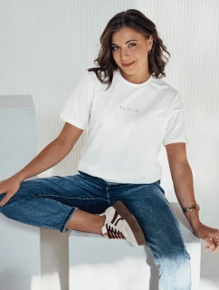 Dámské tričko WOMAN ecru FashionStreet RY2555