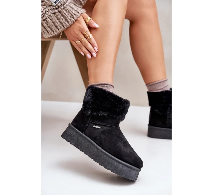 Sněhové boty na platformě s kožešinou Big Star OO274A108 Černé Sněhové boty na platformě s kožešinou Big Star OO274A108 Černé