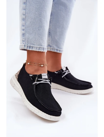 Lehké Textilní Polobotky Dámské Černé model 21694804 - VINCEZA Lehké Textilní Polobotky Dámské Černé model 21694804 - VINCEZA