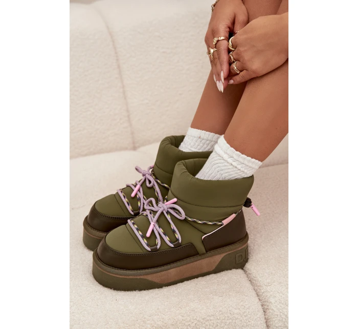 Sněhule na platformě D.Franklin DFSH371015 Khaki