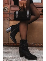 Dámské kovbojky na podpatku Eko semiš Černé model 21714706 - Boto Dámské kovbojky na podpatku Eko semiš Černé model 21714706 - Boto