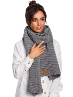 Dlouhá zimní šála s nášivkou s logem BK041 - šedá - BE