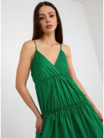 Zelené rozevláté šaty s volánkem OCH BELLA