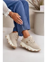 Zateplené Dámské Sportovní Boty Šněrovací Na Platformě Béžové Bialoa Zateplené Dámské Sportovní Boty Šněrovací Na Platformě Béžové Bialoa