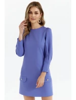 Dámské trapézové šaty model 21748033 Světle fialová - Makover Dámské trapézové šaty model 21748033 Světle fialová - Makover