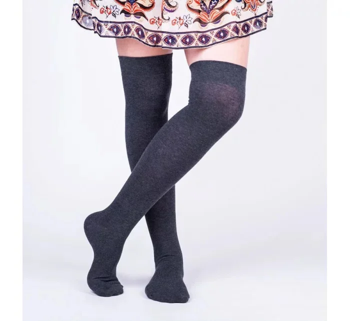Dámské hladké nadkolenky 076 Tmavě šedá - Steven