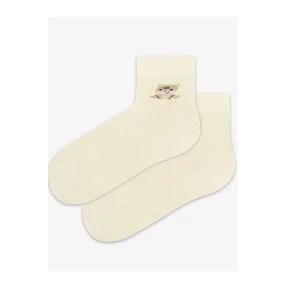 TENKÉ PONOŽKY BARVA 6-11 LET DÍVKY OFF WHITE 30-32