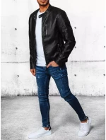 Pánská kožená bunda černá model 21968053 - Dstreet