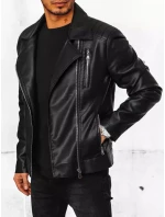 Pánská kožená bunda černá FashionStreet TX4385