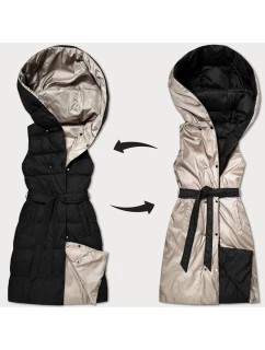 Černo-béžová oboustranná péřová vesta Minority (P3-6016-1+62)