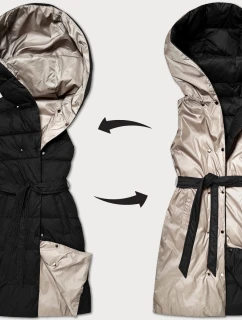 Černobéžová oboustranná péřová vesta model 21310532 - MINORITY