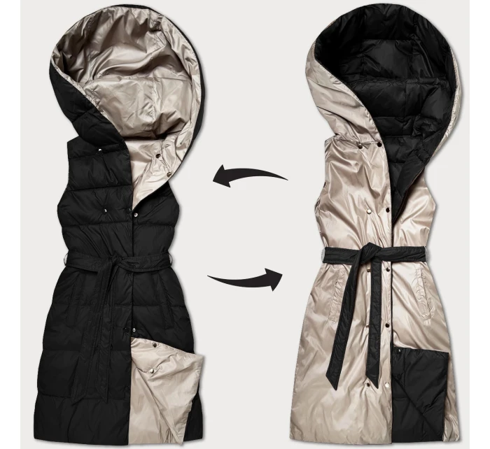 Černobéžová oboustranná péřová vesta model 21310532 - MINORITY