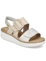 Dámské sandály na podpatku béžové model 21904791 - Rieker