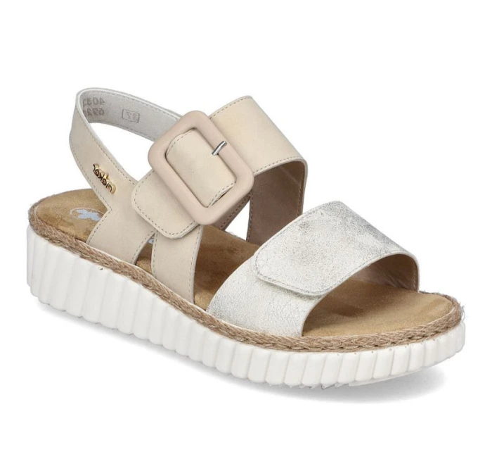 Dámské sandály na podpatku béžové model 21904791 - Rieker