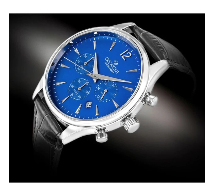 Pánské hodinky Giewont Chronograph Sapphire Black and Blue GW6310-A3 Pánské hodinky Giewont Chronograph Sapphire Black and Blue GW6310-A3