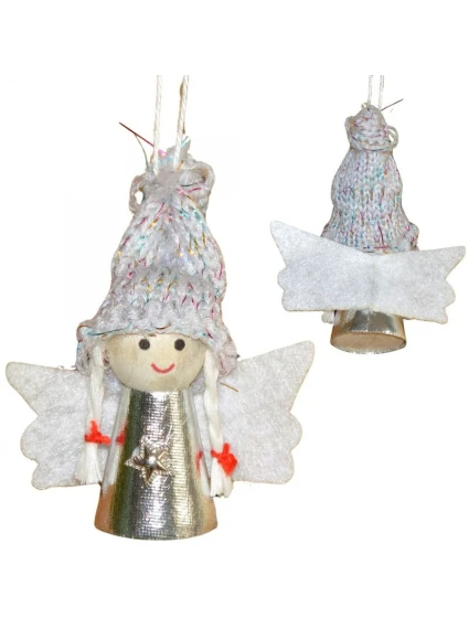 VÁNOČNÍ PŘÍVĚSEK ANDĚL STŘÍBRNÝ 7CM