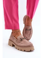 dámské semišové mokasíny béžové model 21655418 - VINCEZA