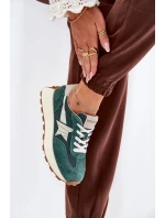 Dámské Sportovní Boty Z Semiše Na Platformě model 21686705 Zelené - VINCEZA