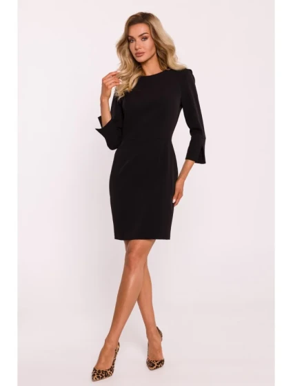 M815 Mini šaty s dělenými rukávy - černé M815 Mini šaty s dělenými rukávy - černé