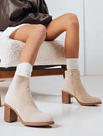 Dámské semišové béžové kozačky FashionStreet ZY1248