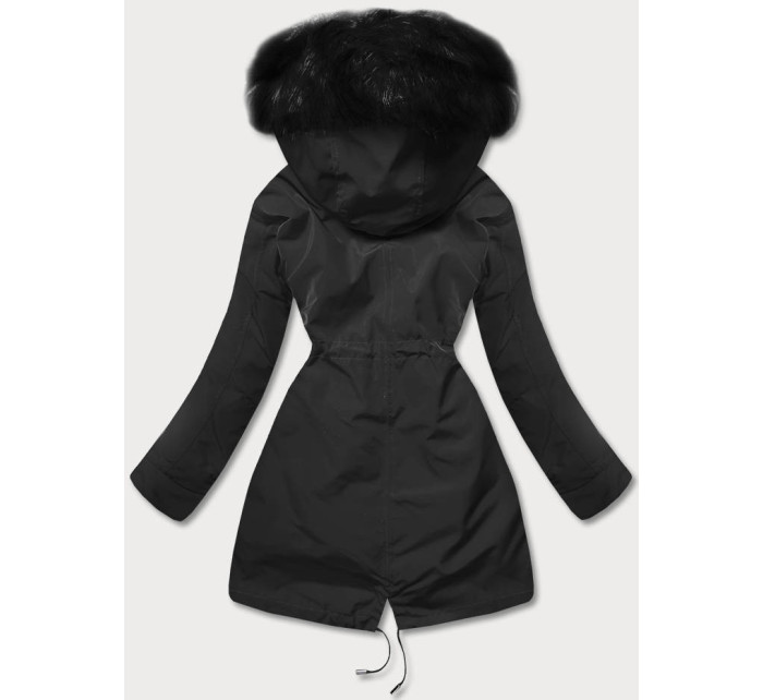 Teplá černá dámská zimní bunda (W629BIG)