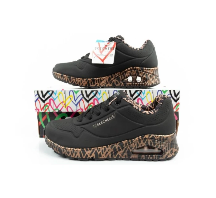 Skechers Uno-Loving Love dámské sportovní tenisky módní černé dámské boty