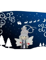 VÁNOČNÍ PŘÍVĚSEK ANDĚL STŘÍBRNÝ 7CM