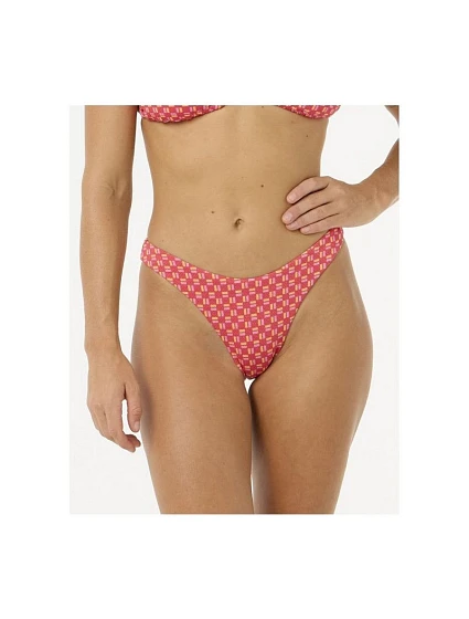 Červené plavky RIP CURL Shell Cove High Leg Cheeky