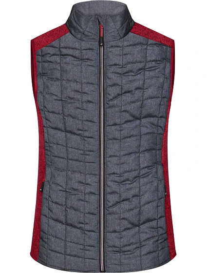 Daiber JN 739 Dámská pletená hybridní vesta 02.0739 red melange/anthracite melange Daiber JN 739 Dámská pletená hybridní vesta 02.0739 red melange/anthracite melange