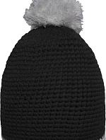 Daiber MB 7964 Háčkovaná čepice s kontrast. lemem a bambulí 03.7964 black/light grey