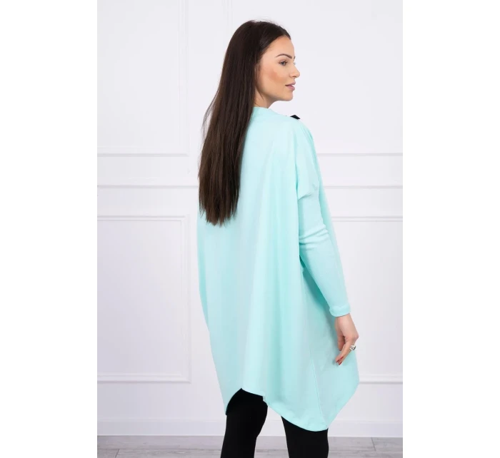 Oversize mikina s asymetrickými boky mint