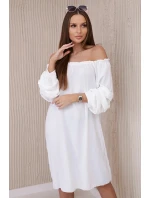 Španělské šaty s ozdobnými rukávy ecru Španělské šaty s ozdobnými rukávy ecru