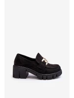 Dámské semišové polobotky s ozdobou černé model 21635771 - VINCEZA