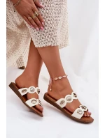 Dámské Pantofle Se Zlatými Bílé model 21699117 - Boto Dámské Pantofle Se Zlatými Bílé model 21699117 - Boto