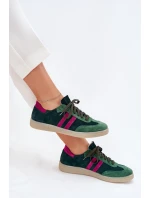 model 21703126 Semišové Nízké Dámské Tenisky Tmavě Zelené - Zazoo model 21703126 Semišové Nízké Dámské Tenisky Tmavě Zelené - Zazoo