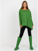 Zelený oversize svetr s přídavkem vlny OH BELLA
