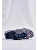 Dámské polobotky z přírodní kůže se vzorem Artiker – modré Dámské polobotky z přírodní kůže se vzorem Artiker – modré